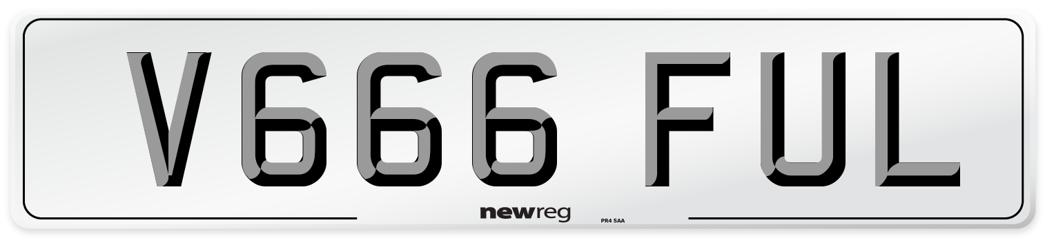 V666 FUL Number Plate from New Reg